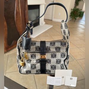 LOEWE Anagram Canvas Shoulder Bag